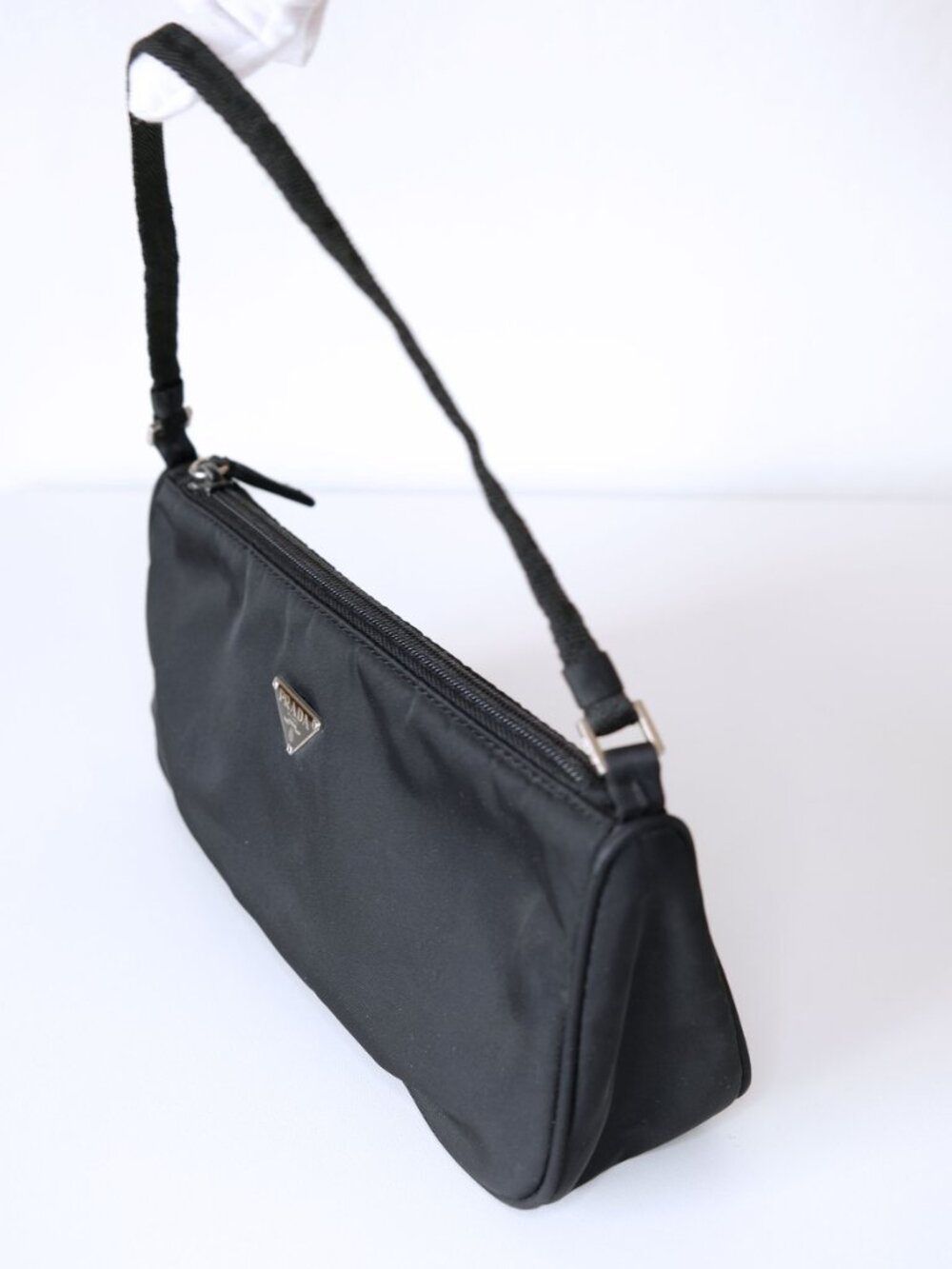 Prada Y2K Archival Tessuto Nylon Shoulder Bag, Baguette, Black - Picture 13 of 15